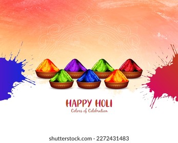 Happy Holi Indian traditional colorful festival background design vector