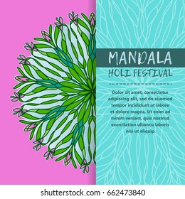 Happy Holi invitation vector template background design element