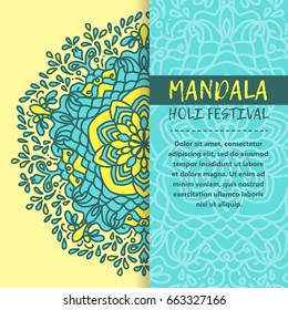 Happy Holi invitation vector template background design element