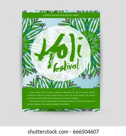 Happy Holi invitation vector template background design element
