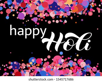 Happy Holi lettering. Vector illustration for card