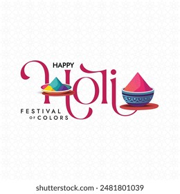 Happy holi Letters greeting red green colorful indian hinduism festival social media background