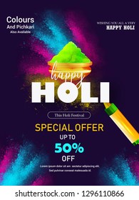 Happy Holi party, Festival of Colours, header ,poster banner