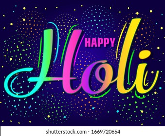 Happy Holi party poster cartoon