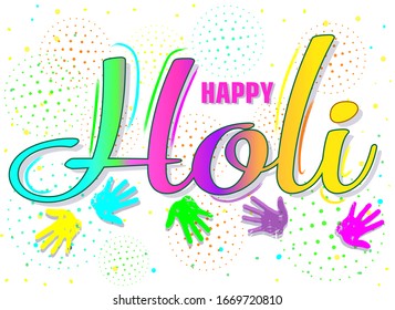 Happy Holi party poster cartoon