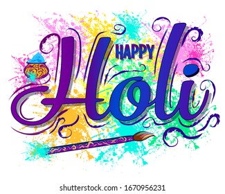 Happy Holi party poster. Wall stickers	