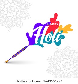 happy holi pichkari with colors background design