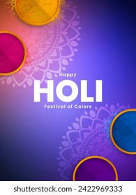 Happy Holi poster. Indian Festival of Colors. Holi celebration background design. Vector illustration