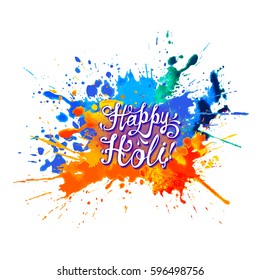 Happy Holi! Rainbow splash paint.