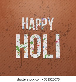 Happy Holi realistic Banner with color Stains