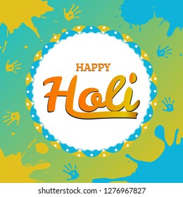 Happy Holi spring festival of colors greeting vector background. Holi powder paint clouds and sample text.Beautiful Backgrounds for Holi Festivals.creative design illustration.