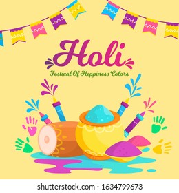 Happy Holi spring festival of colors greeting vector background