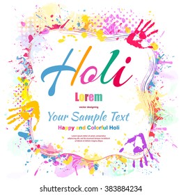 Happy Holi, a spring festival of colors, vector illustration