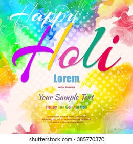 Happy Holi, a spring festival of colors, vector illustration