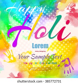 Happy Holi, a spring festival of colors, vector illustration