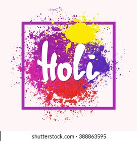 Happy Holi spring festival of colors greeting vector background for flyer, banner or pamphlet design. Indian Festival of Colours, Happy Holi celebration.
