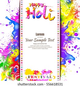 Happy Holi, a spring festival of colors, vector illustration