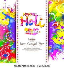 Happy Holi, a spring festival of colors, vector illustration
