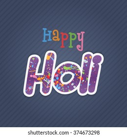 Happy Holi Text with color Splashes