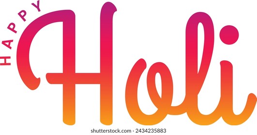 Happy Holi text. Happy Holi text letters design vector. Happy Holi simple script, calligraphy, cursive, Handwritten text design art. Happy Holi festival vector.