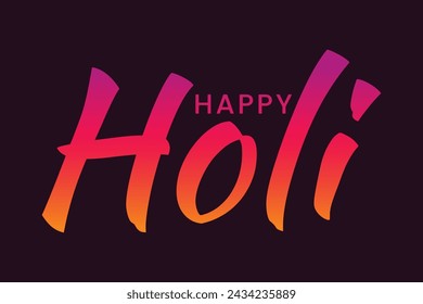 Feliz Holi texto. Vector de diseño de letras de texto Happy Holi. Feliz Holi escritura simple, caligrafía, cursiva, arte de diseño de texto escrito a mano.
