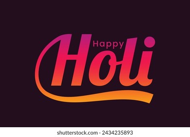 Happy Holi text. Happy Holi text letters design vector. Happy Holi simple script, calligraphy, cursive, Handwritten text design art. Happy Holi festival vector.