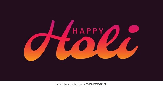 Happy Holi text. Happy Holi text letters design vector. Happy Holi simple script, calligraphy, cursive, Handwritten text design art. Happy Holi festival vector.