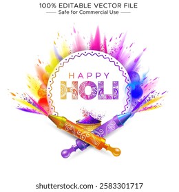 Happy Holi. Traditional color festival of india. isolated colorful drawing and vector illustration.