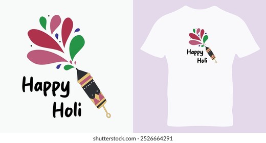 Happy Holi t-shirt. Happy Holi festival colorful Design, Holiday Typography t-shirt design.
Colorful- Holi T-shirt for men, women printed Round Neck T-shirt. Holi shirt.