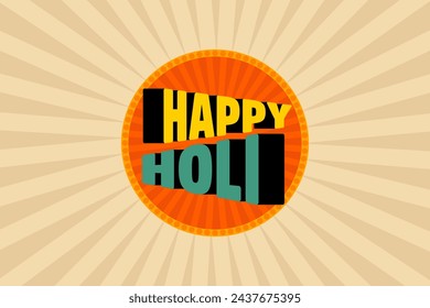 Happy Holi typography design layout with Holi colorful elements