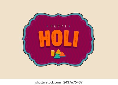 Happy Holi typography design layout with Holi colorful elements