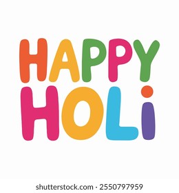  "holi feliz" na tipografia com fundo branco no simples sem qualquer gradação