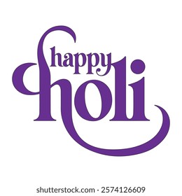 happy holi typography with white background