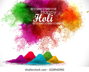 Happy Holi Vector background .