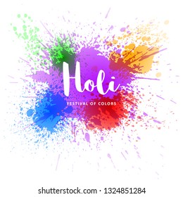 Happy Holi vector decoration element for your festive design. Happy Holi template. Isolated on white background. Vector EPS 10.