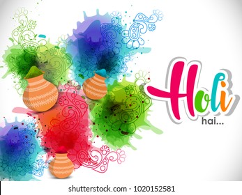 Happy holi vector elements for card design , Happy holi design