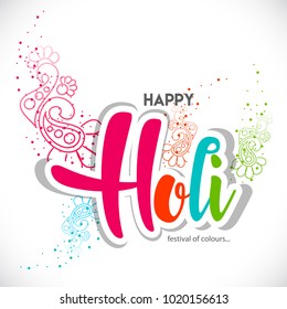 Happy holi vector elements for card design, Holi background design for flyer.