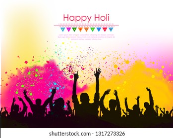 Happy holi vector elements for card design , Happy holi design - Vector