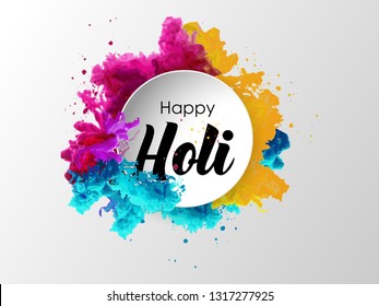 Happy holi vector elements for card design , Happy holi design - Vector