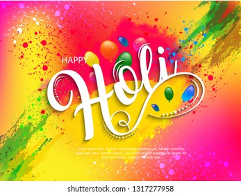 Happy holi vector elements for card design , Happy holi design - Vector