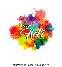 Happy holi vector elements for card design , Happy holi design - Vector