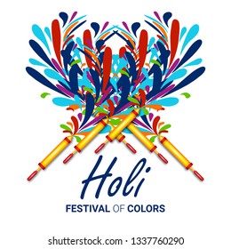 Happy holi vector elements for card design , Happy holi design, illustration of colorful Happy Holi Advertisement Promotional background for Festival of Colors celebration greetings - Vector