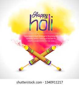 Happy holi vector elements for card design , Happy holi design - Vector