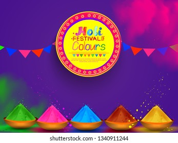 Happy holi vector elements for card design , Happy holi design - Vector
