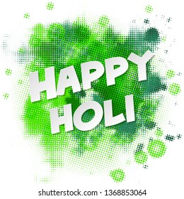 Happy holi vector elements card color blotch blur design. Greeting banner Happy holi colorful blot paint design. India holiday festive bright banner.