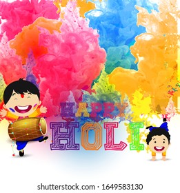 Happy holi vector elements for card design , Happy holi background design