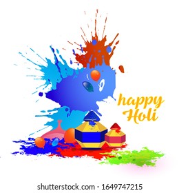 Happy-holi-Vektorillustration-Elemente für Kartendesign , Happy-holi-Design