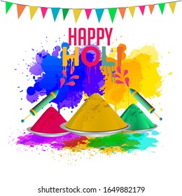 Happy holi vector elements for card design , Happy holi design