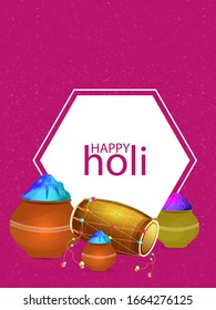 Happy holi vector elements for card design.