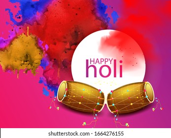 Happy holi vector elements for card design.